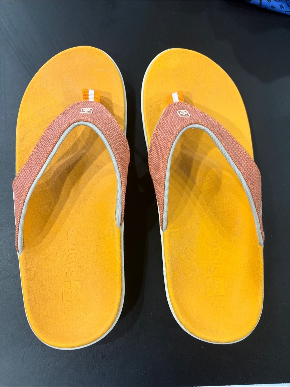 Women’s orthopedic Orange Flip Flop Sandals with Coral Straps Never worn